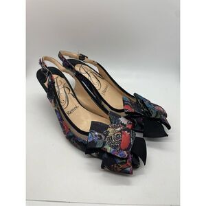 J Renee' Garbi Butterfly Print Heels Women’s Size 6 Slingback Style